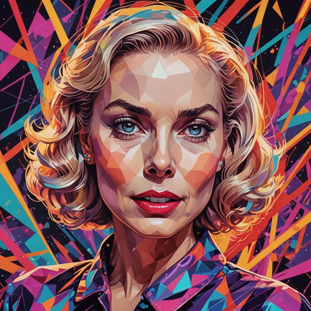 Vibrant Pop Art Portrait of Janet Leigh