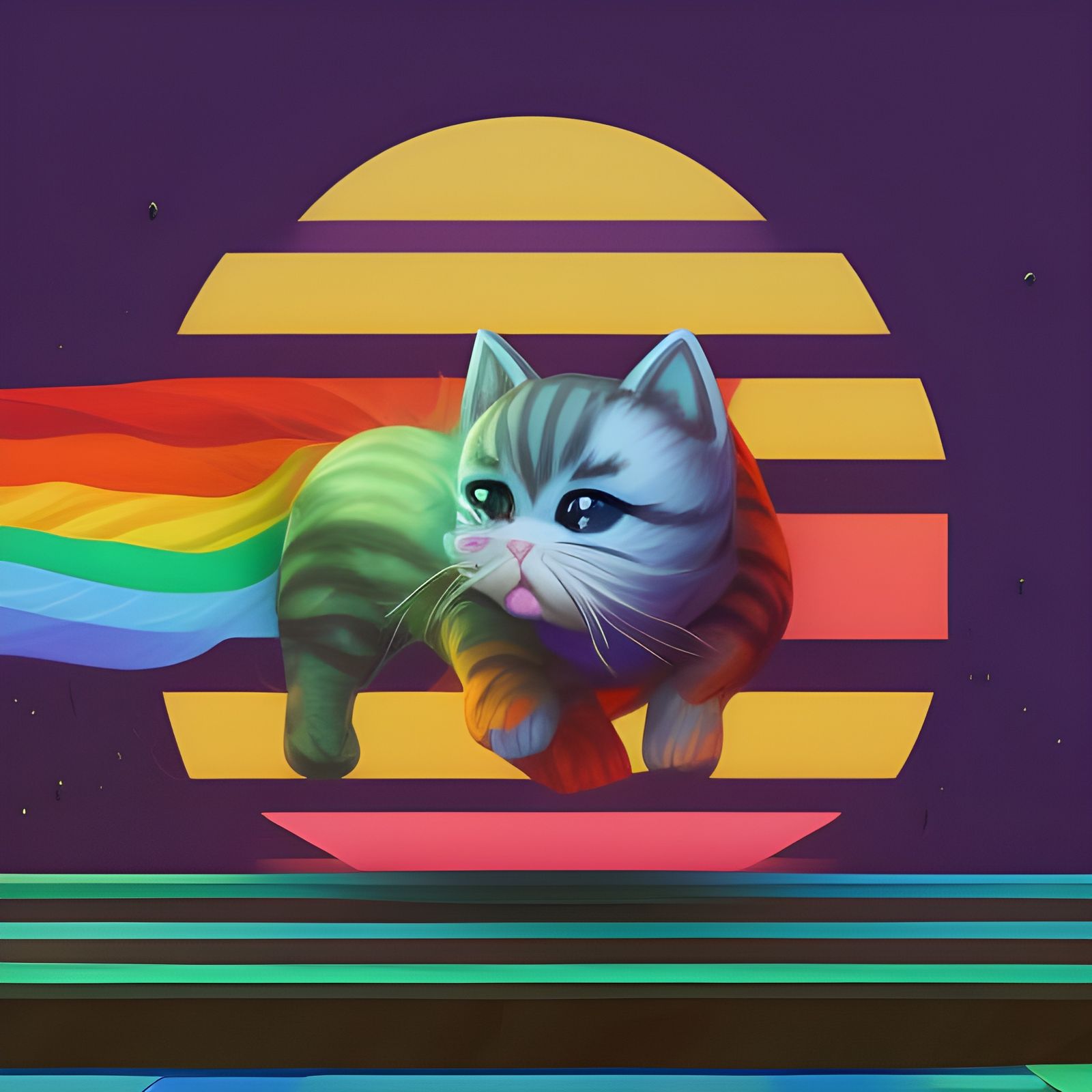 Hyper Detailed Nyan Cat in Fantasy Art Style