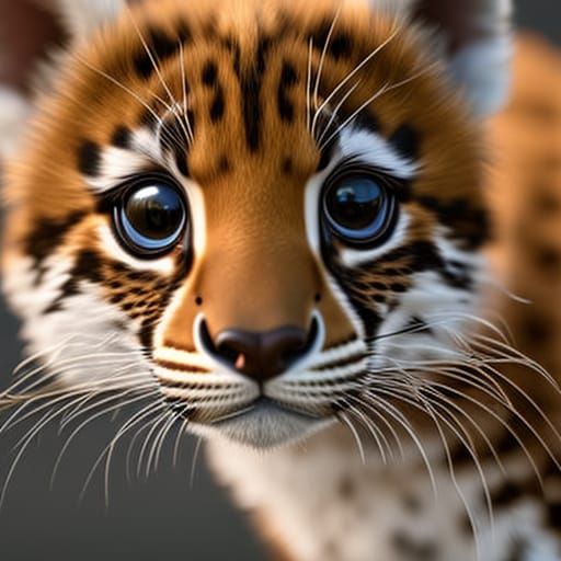 Detailed Portrait of a Baby Cheetah