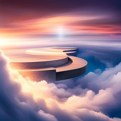 Endless Stairway to Heaven in Colorful Clouds