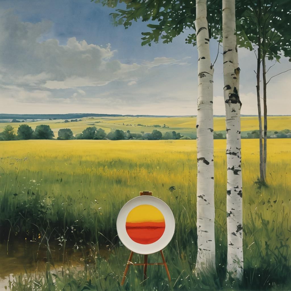 Impressionist Landscape with Abstract Squeegee Techniques