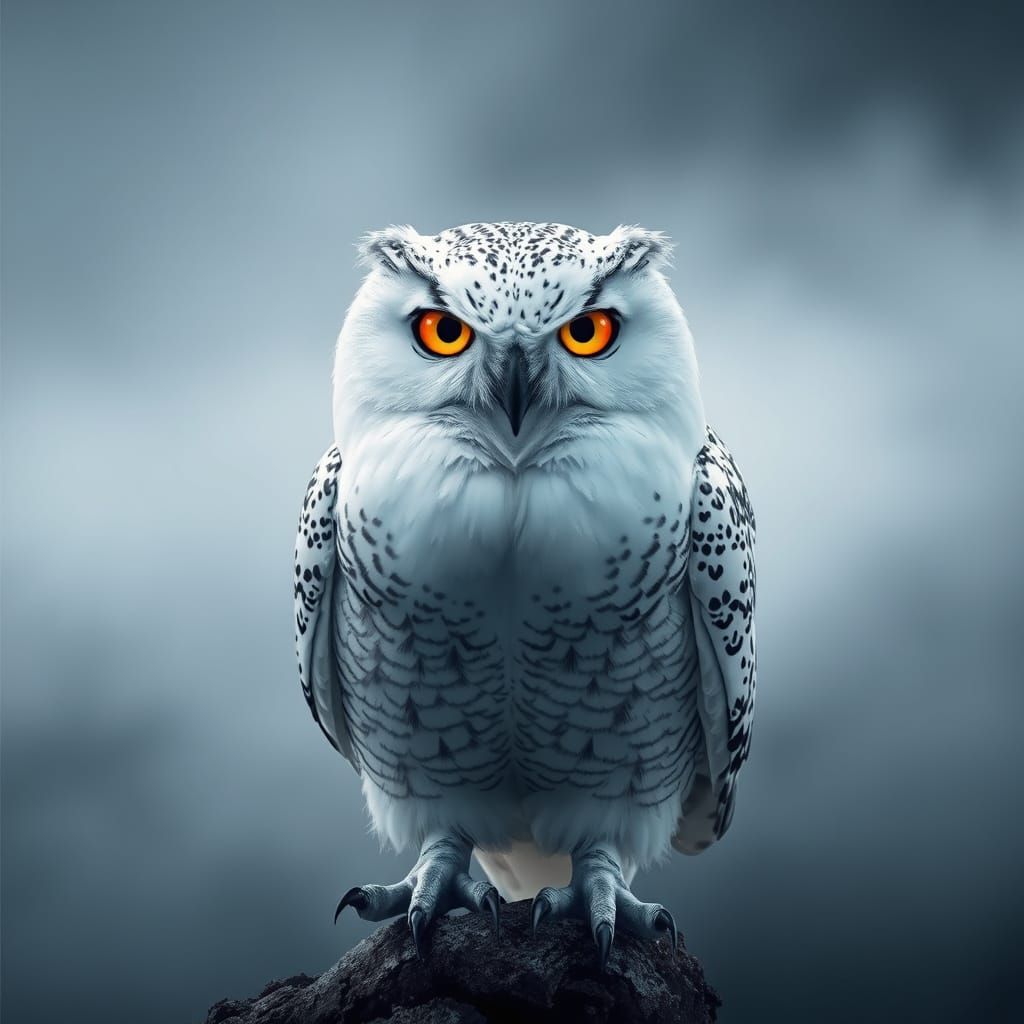Majestic Snowy Owl in Hyper-Realistic Splendor
