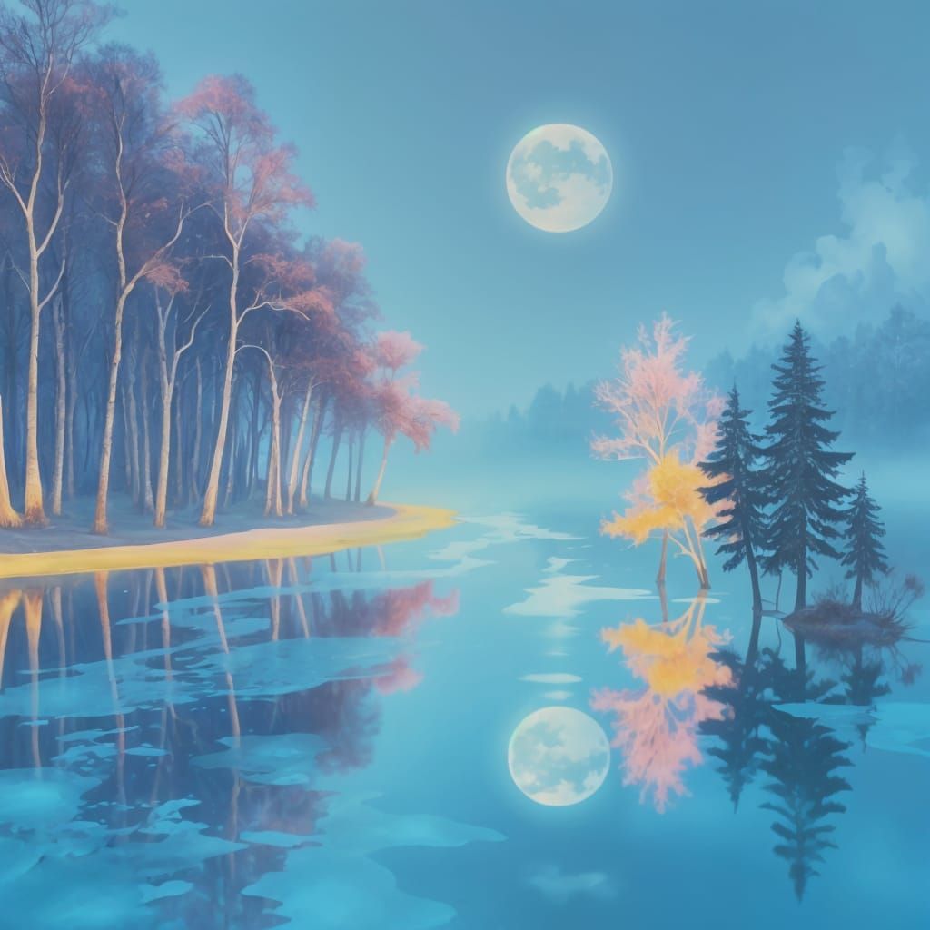 Surreal Dreamscape in Soft Pastel Hues