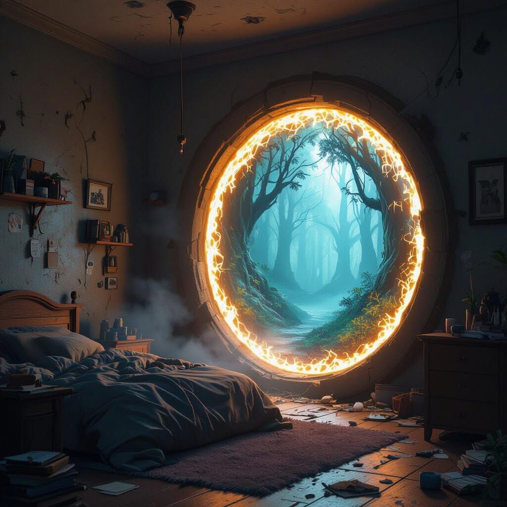 Mythical Forest Portal in Fantasy Concept Art Style