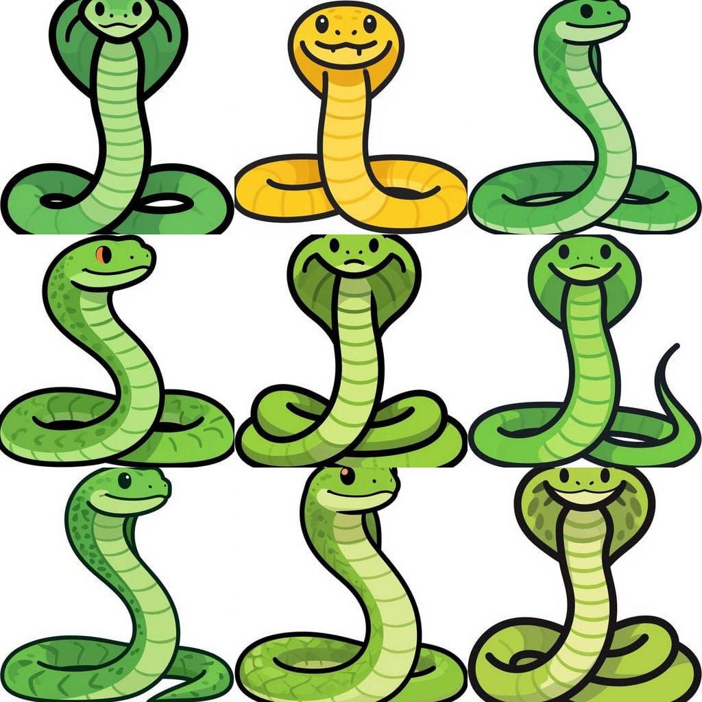 Clean Vector Illustration of a Viper in Flat Design