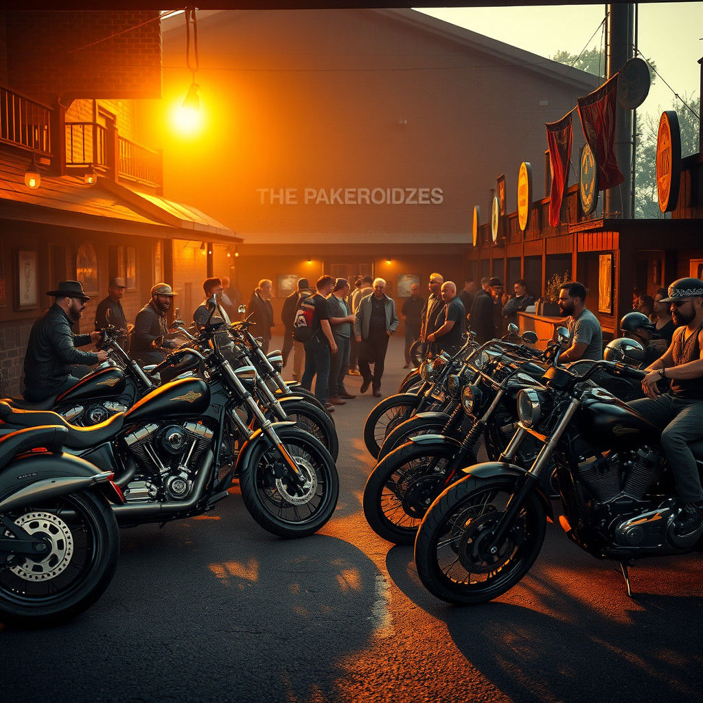 Hyperrealistic Bikers Bar with Custom Choppers