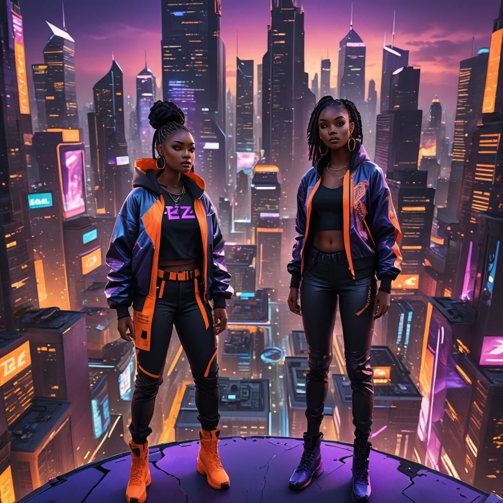 Futuristic Cityscape with Youth Models in Urban Concept Art