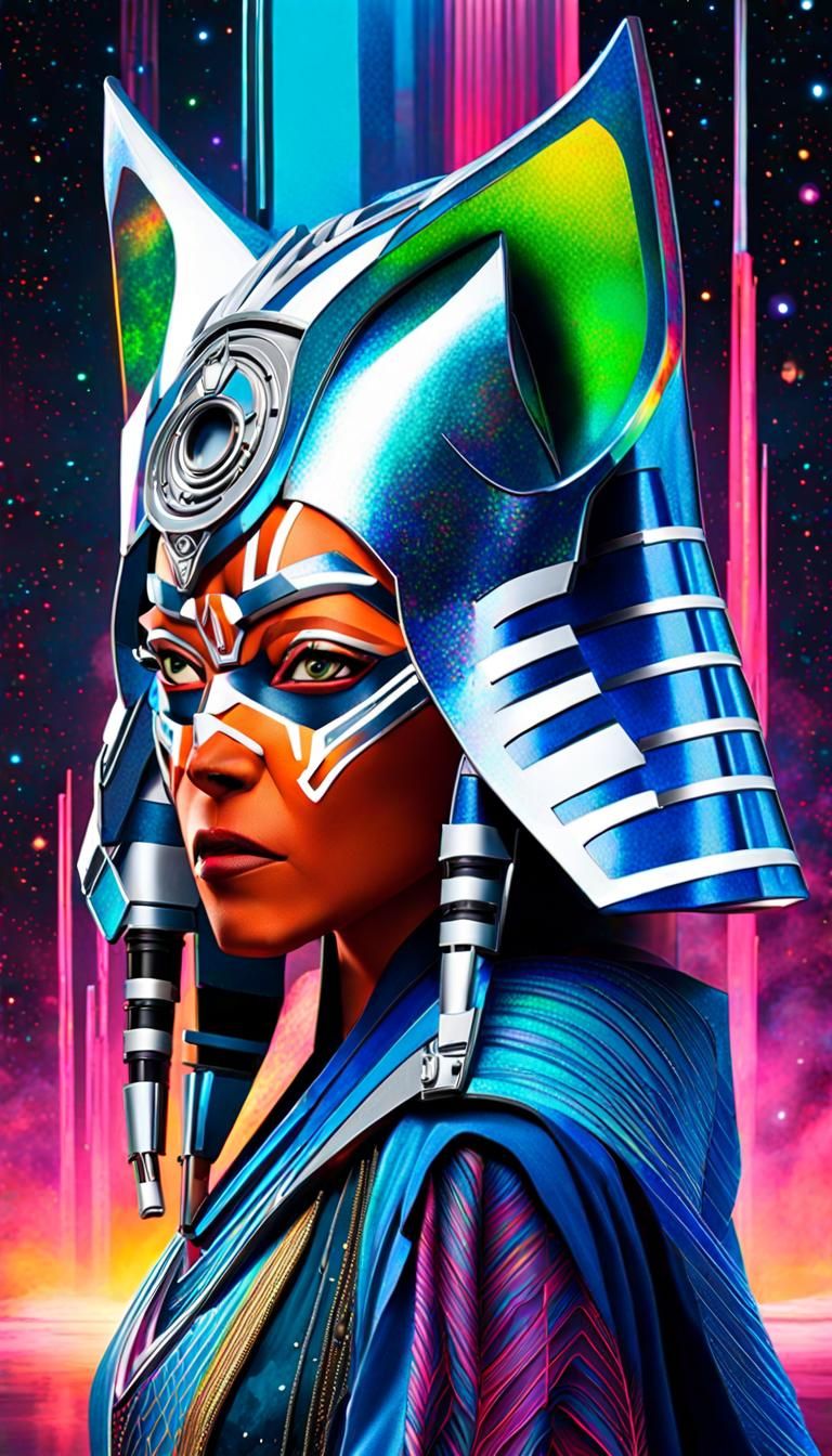 Cosmic Goddess: Astral Illustration in Impasto Gouache Style