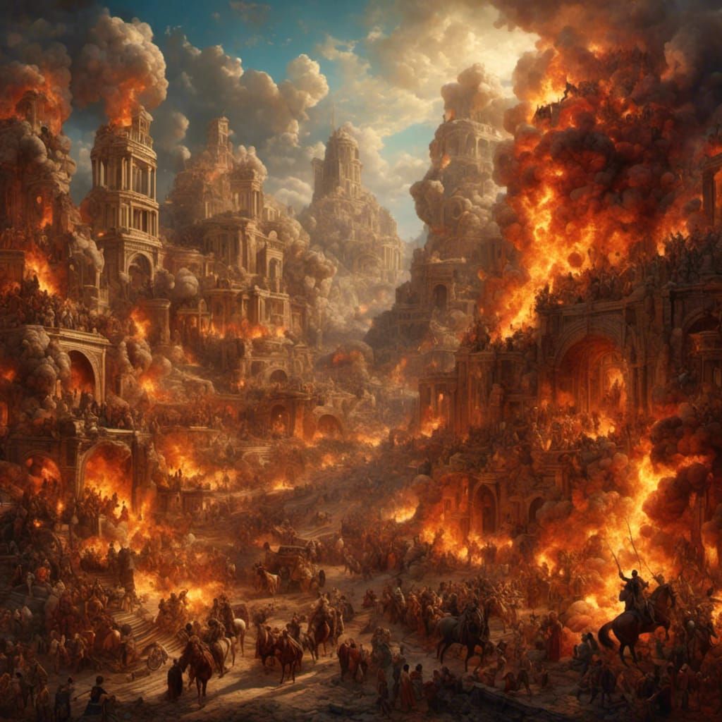 Burning of Troy in Hyperreal Detail