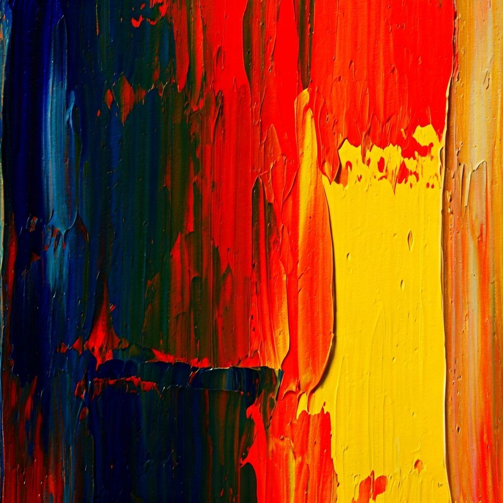 Bold Abstract Acrylic Painting with Vivid Color Blocks