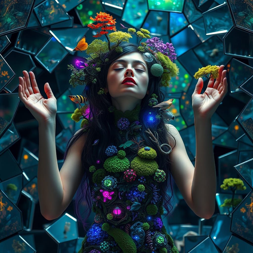 Surreal Bio-Art: Woman as Interconnected Ecosystem
