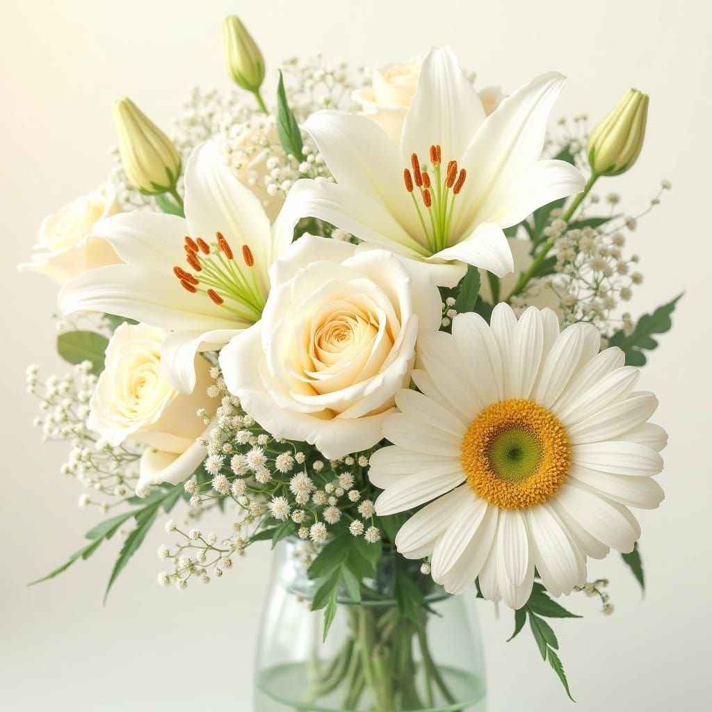 Ethereal Botanical Blooms in Whimsical Style