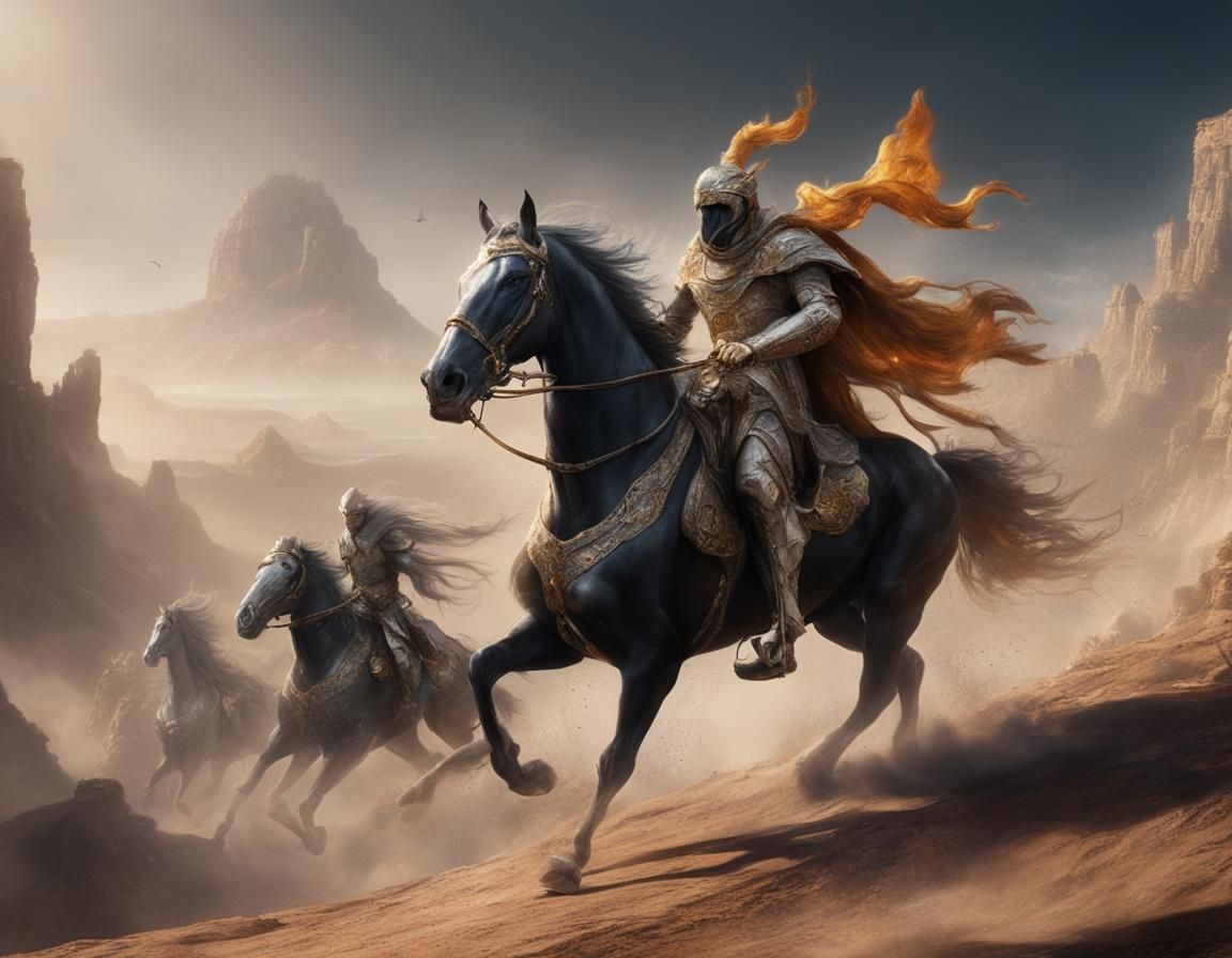 Hermes and Mercury Race in Luis Royo Style