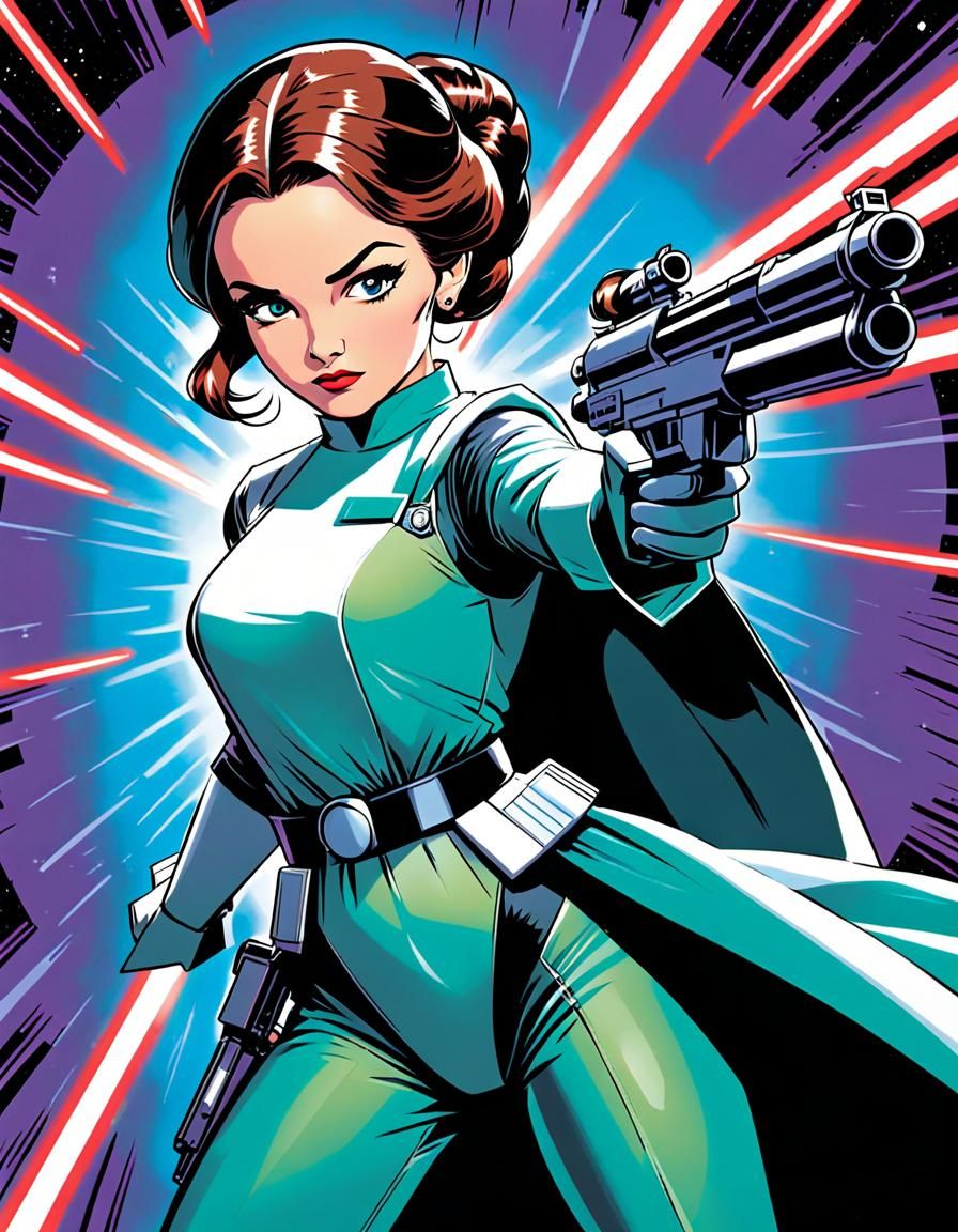 Princess Leia as 1960s Pop Art Comic
