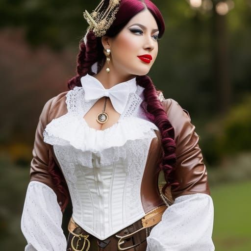 Steampunk Cosplay: Woman in Victorian Cog Corset