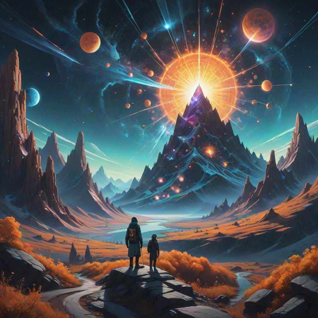 Celestial Bodies Unite in Fractal Harmony