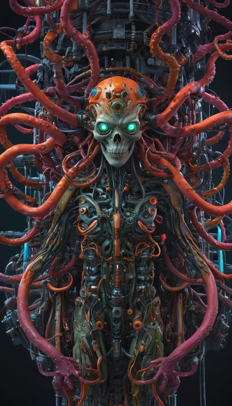 Cyberpunk Octopus King Reigns Over Neon Dreamscape