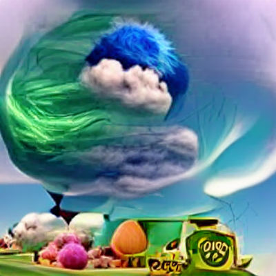 Whimsical Green Eggs and Ham Fantasy Landscape