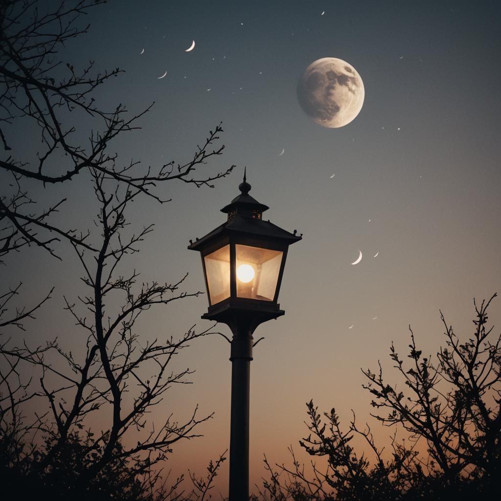 Cinematic Moonlit Summer Evening Film Still