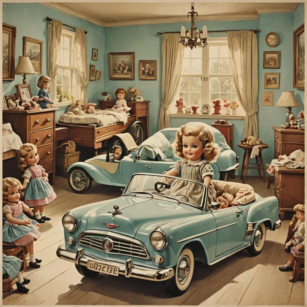 Vintage Poster Art: Doll's Joyful Ride