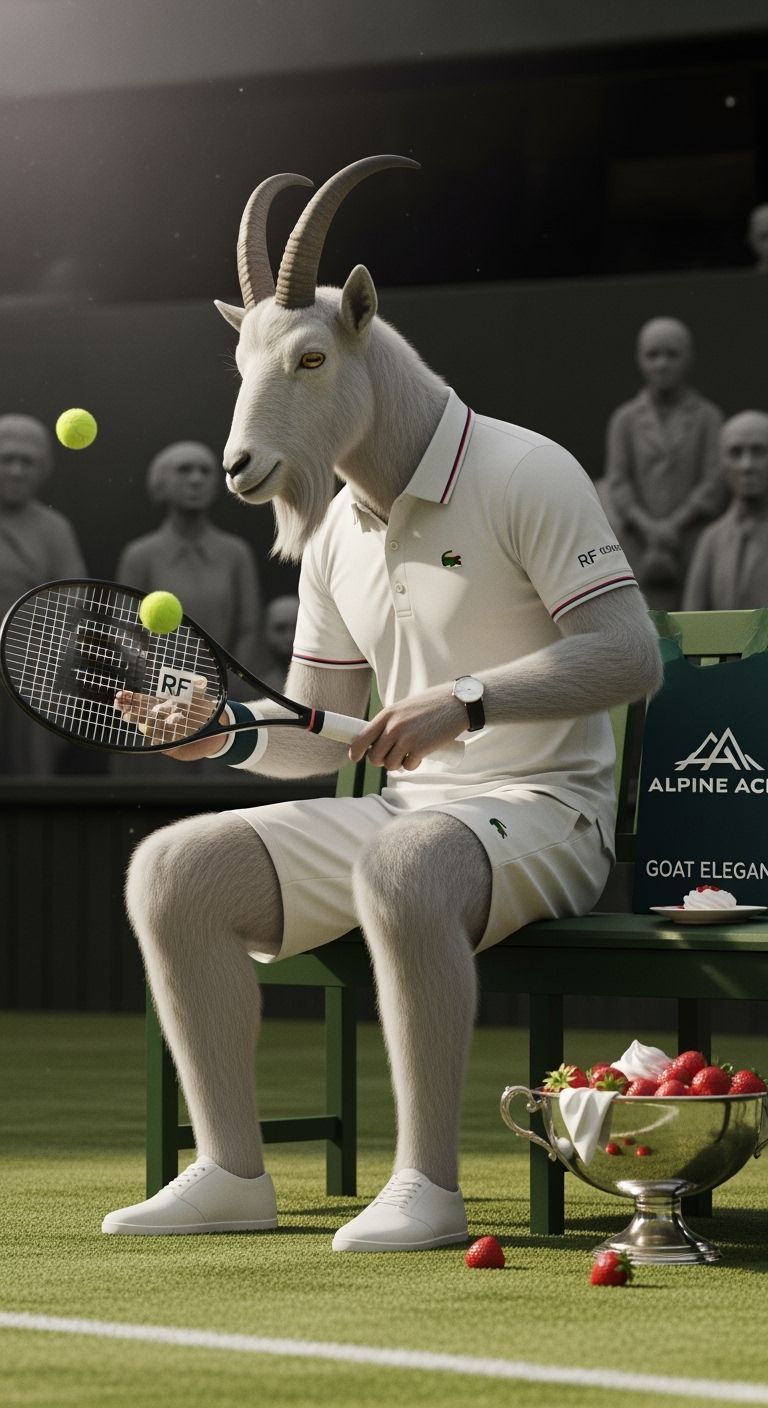 Wimbledon Finalist Goat in Photorealistic Style