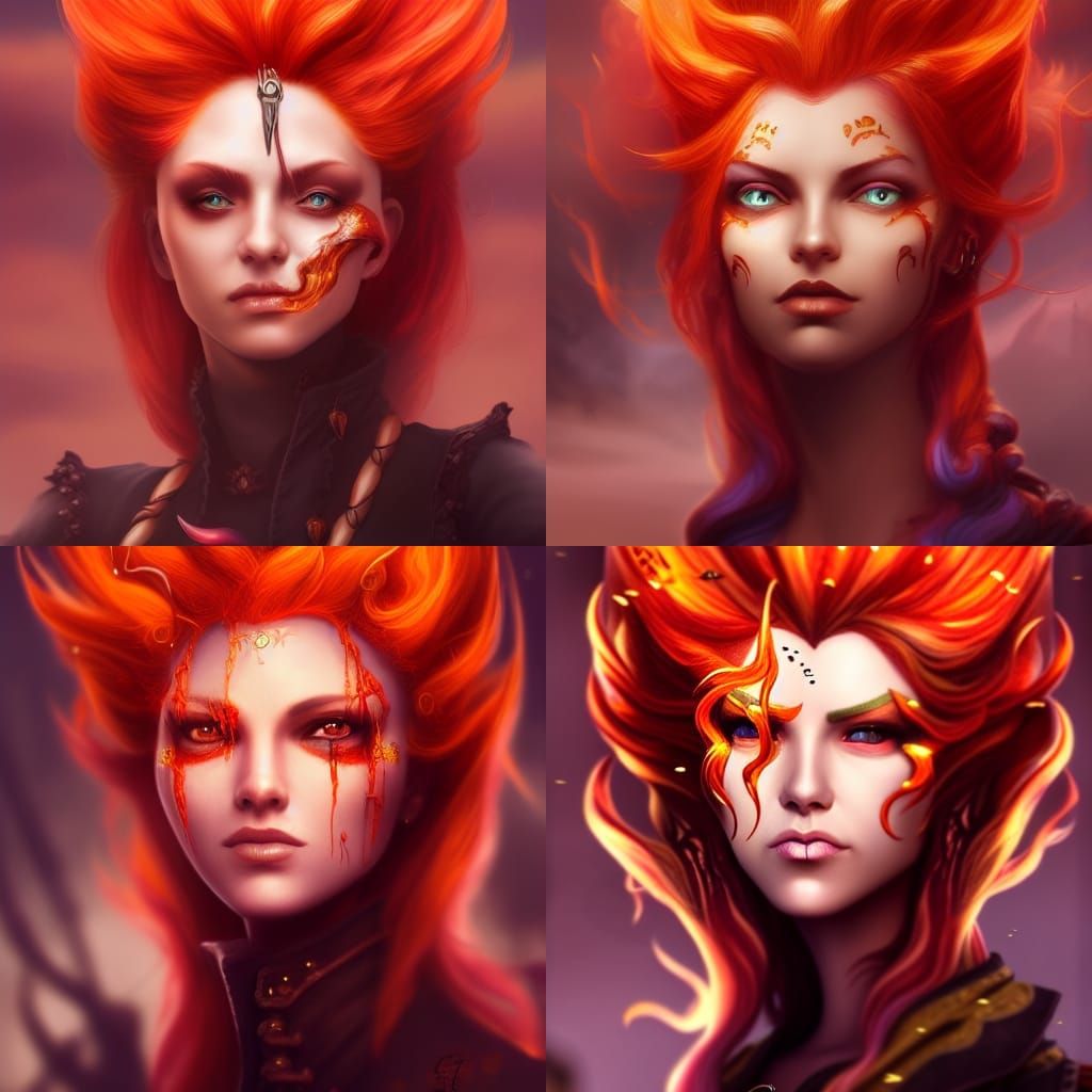 Fiery Pirate Lady: Detailed Matte Painting