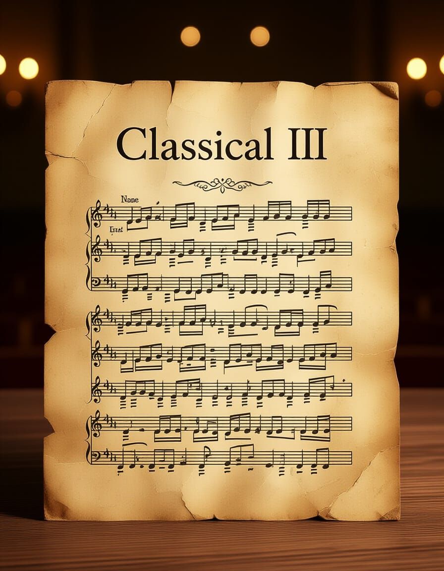Classical III Music Score on Aged Parchment