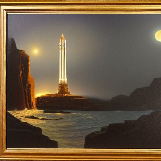 Apollo in Darkness as Oil Painting