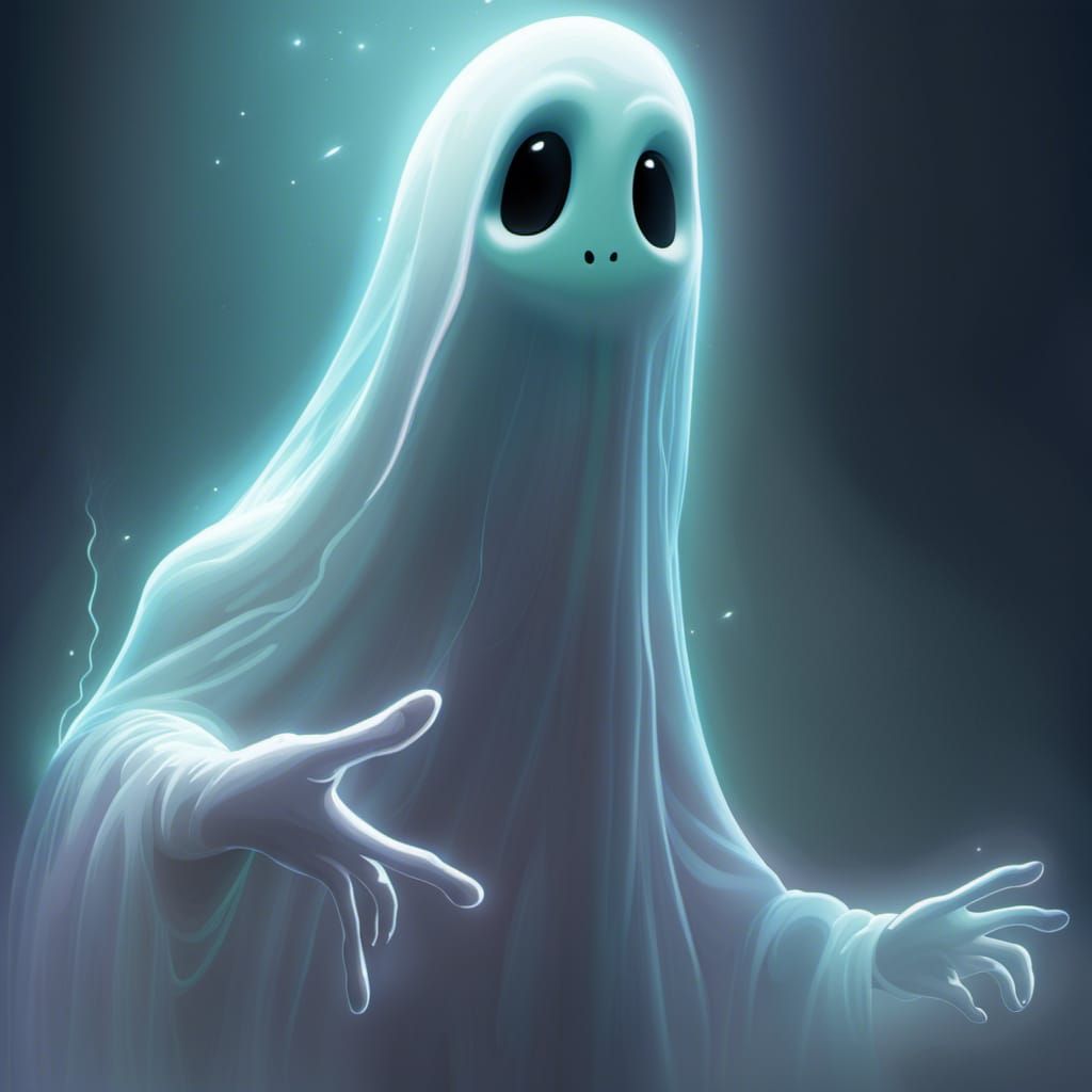 Friendly Ghost in Holographic Iridescent Concept Art