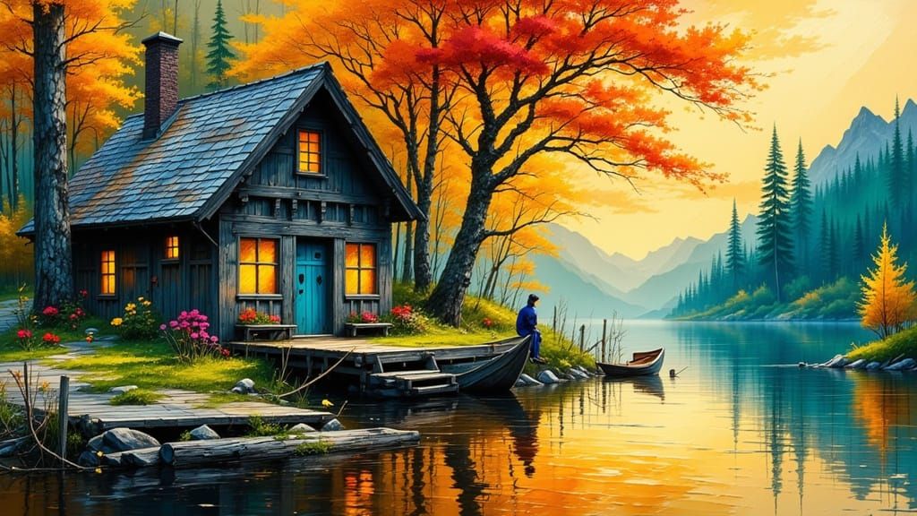 Indian Summer Cabin Portrait with Dynamic Lighting