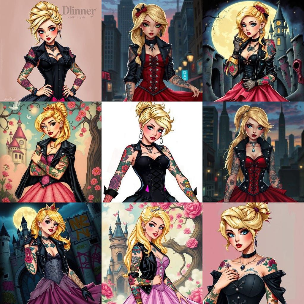 Sultry Punk Princess with Golden Tresses