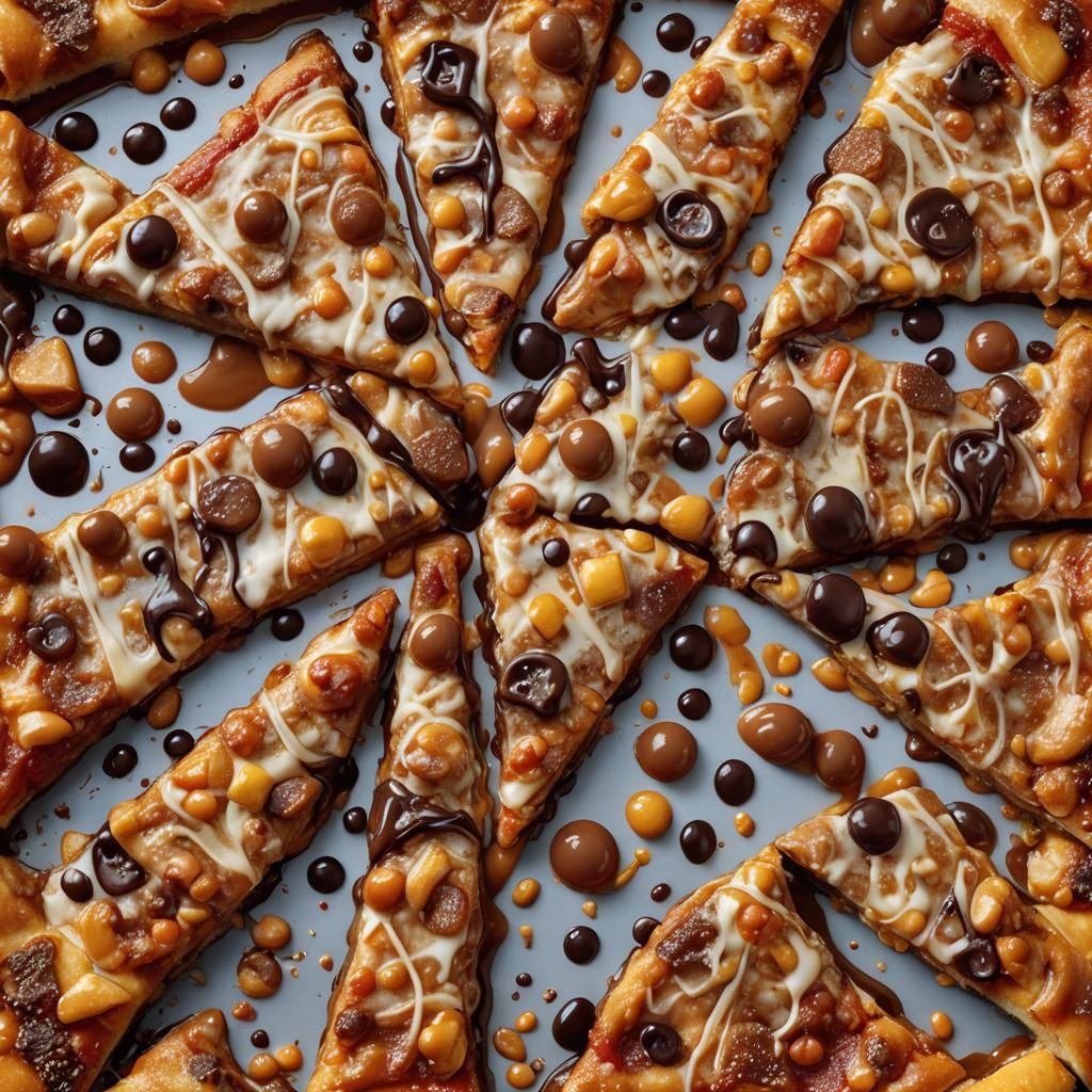 Extreme Close-Up of Topped Pizza Slice
