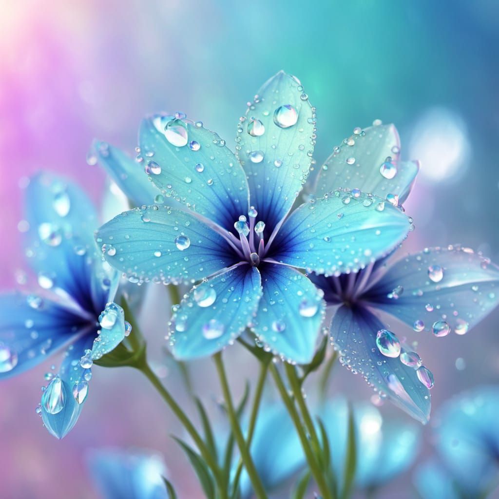 Ethereal Crystal Flowers in a Dreamlike Fantasy