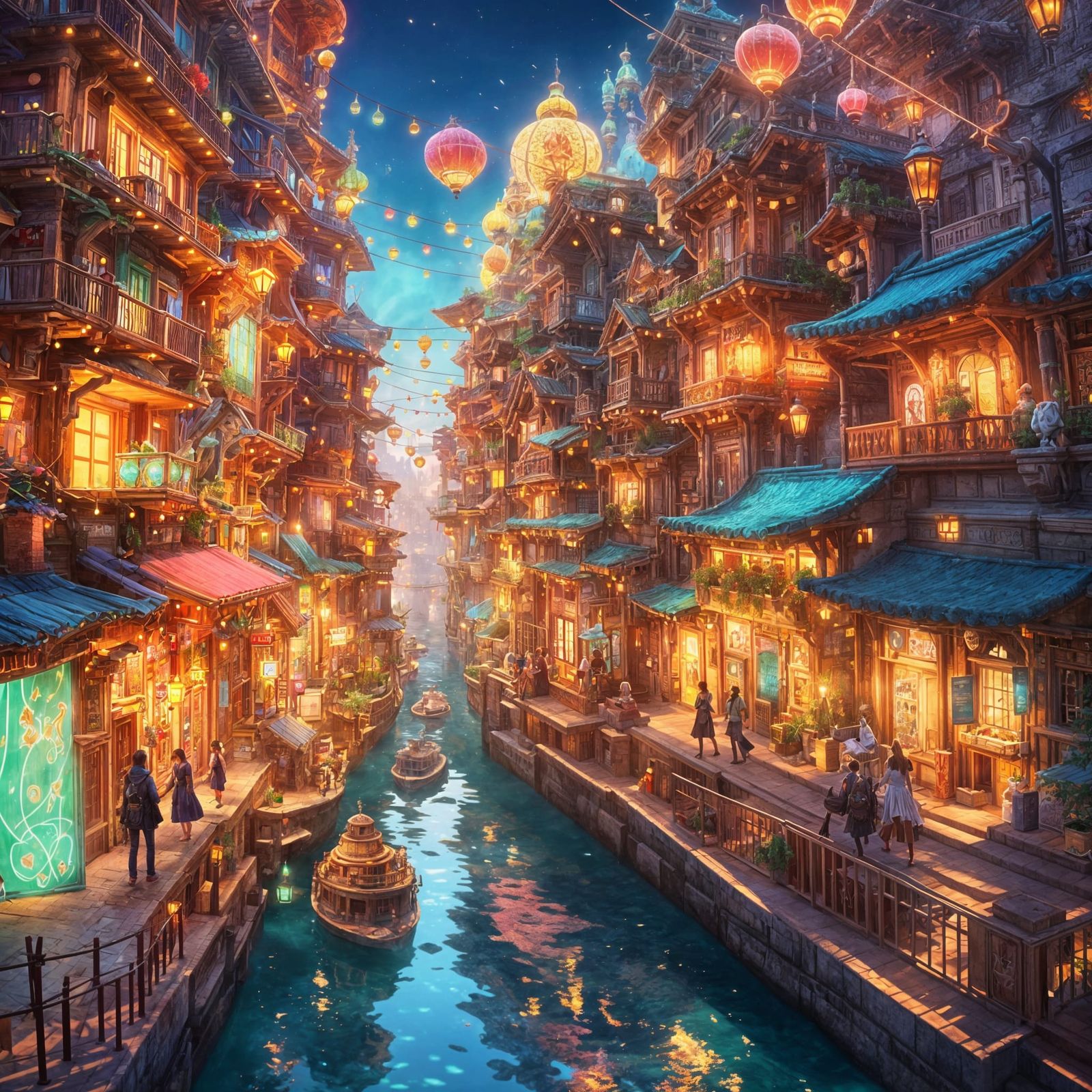 Colorful Mexican-Inspired Fantasy City by the Coast