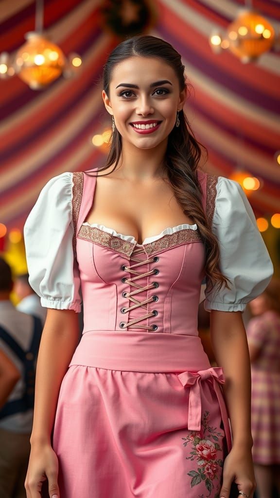 Oktoberfest Beauty in Traditional Bavarian Dirndl