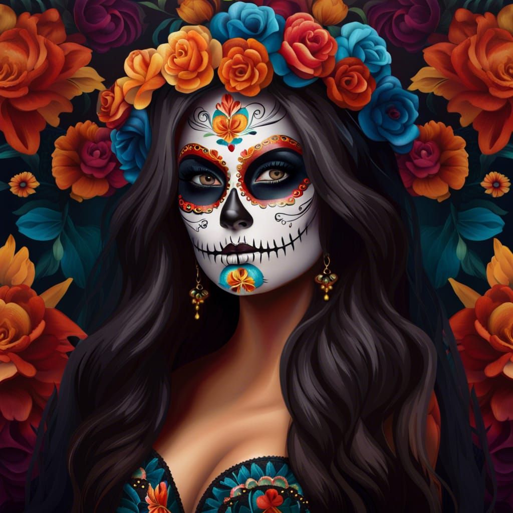 Day of the Dead Inspired Woman Portrait
