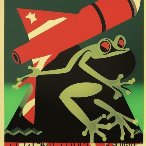 Frog and Missile in Soviet Realism Style