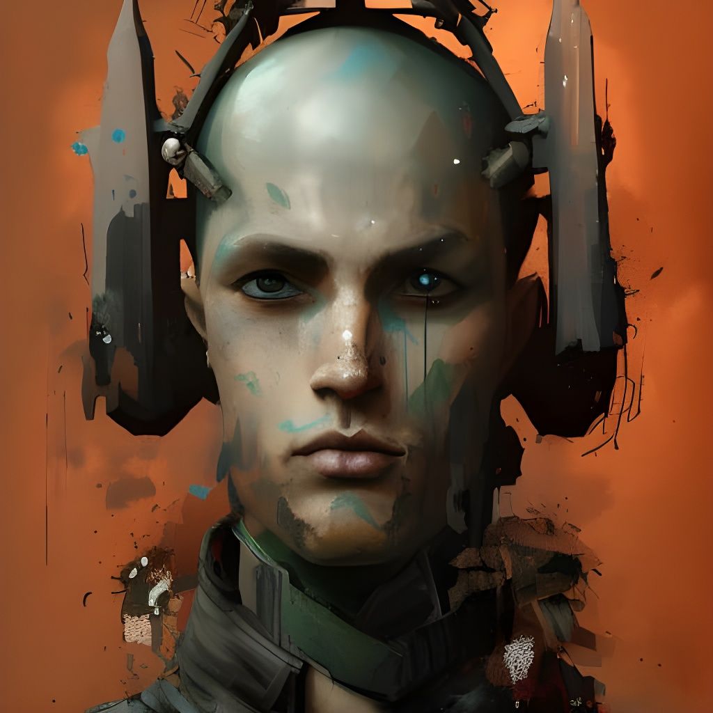 Gothic Medieval Warrior Portrait in Deep Colors