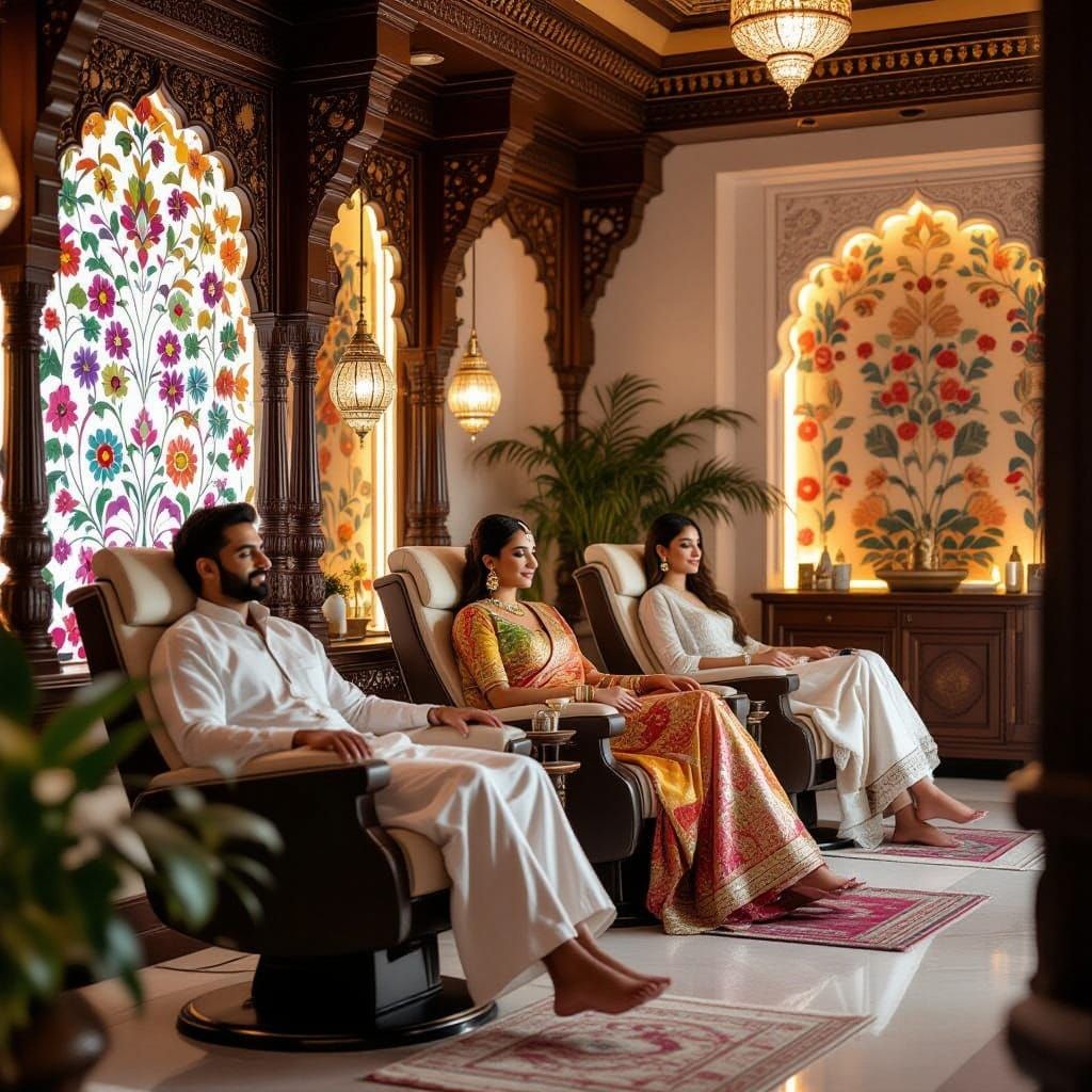 Elegant Indian Salon with Luxurious Design