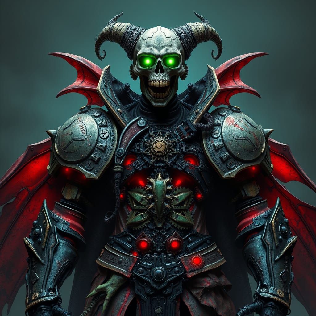 Cybergothic Deathknight Embodies Dark Fantasy Fusion