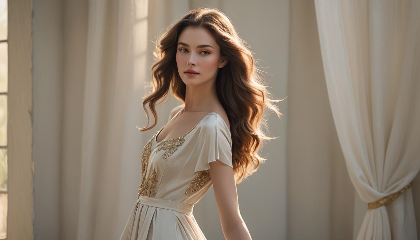 Radiant Beauty in Golden Light, Canon EOS Portrait