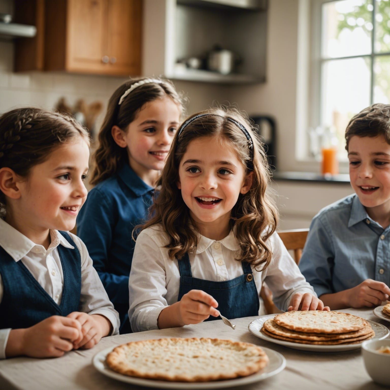 Passover Seder: Children Find Matzah, Family Celebrates