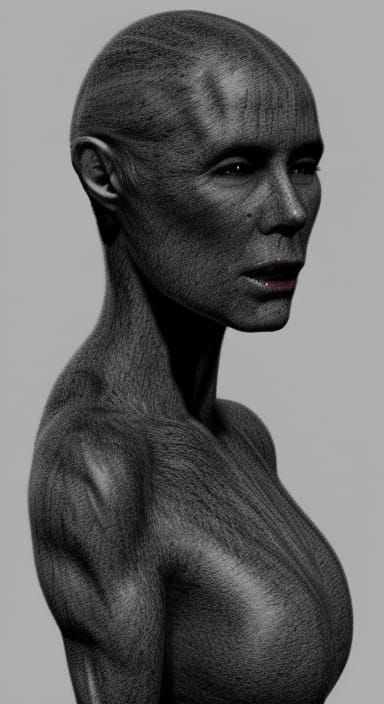 High Resolution Portrait in Giger Style