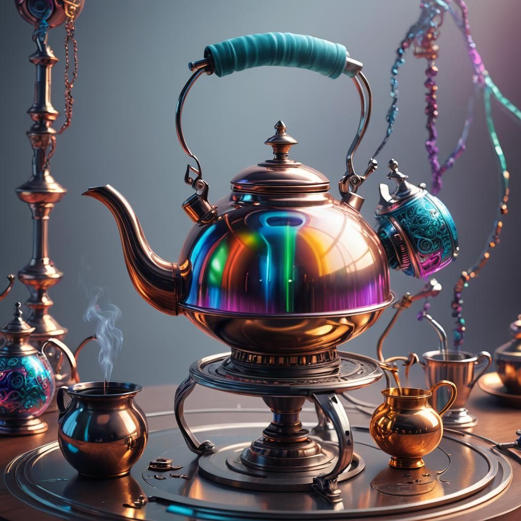 Futuristic Tea Kettle and Hookah Concept Art