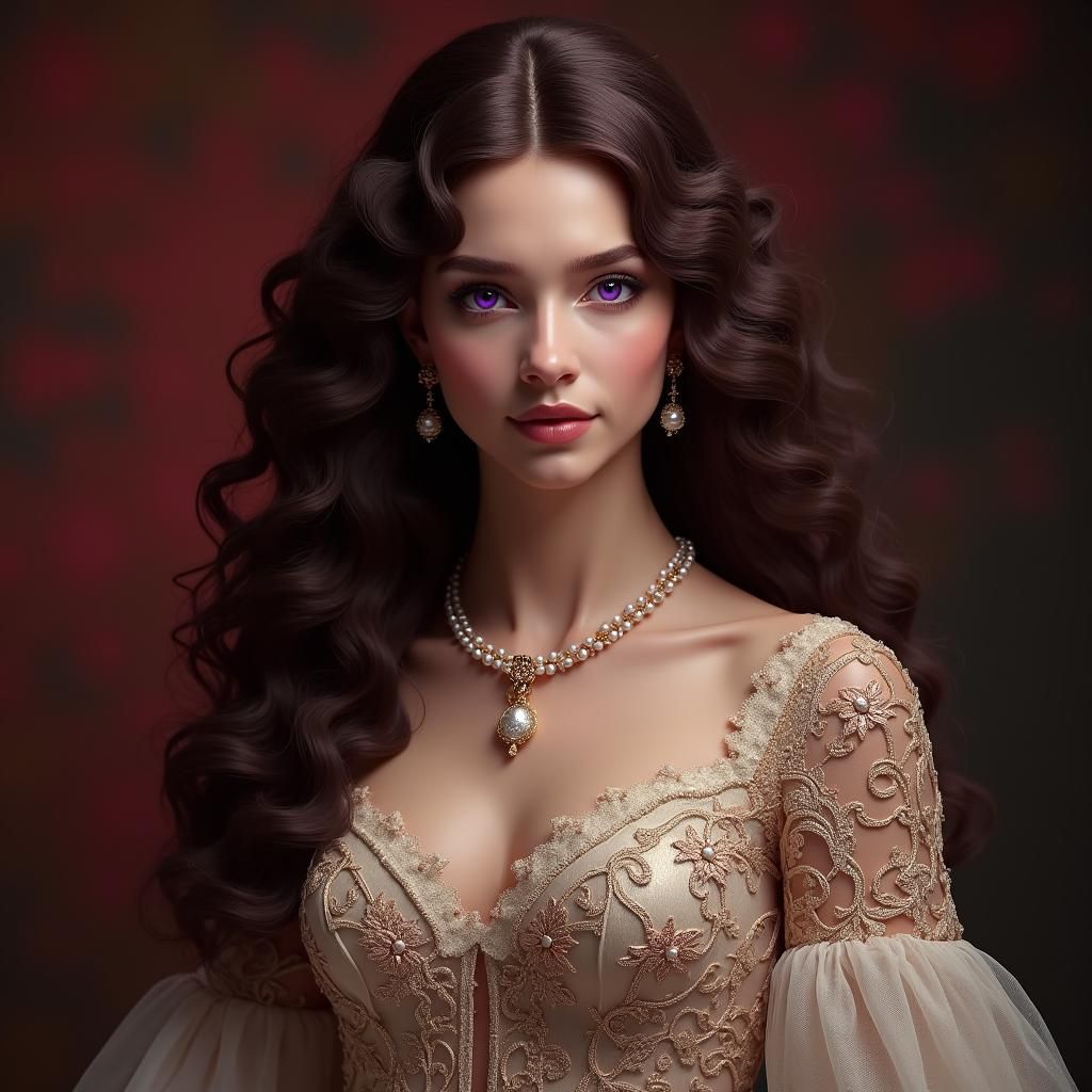 Luxurious Duchess Portrait in Art Nouveau Style