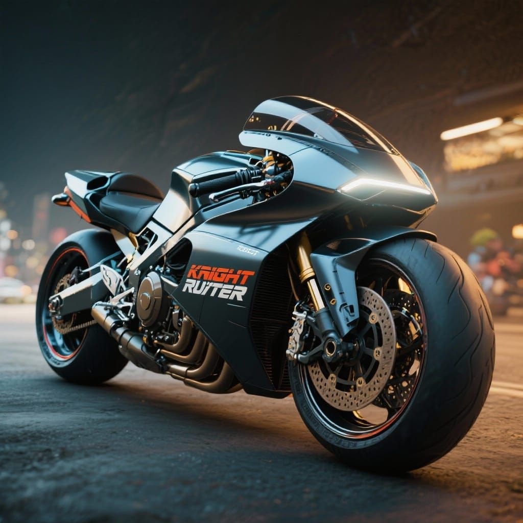 Futuristic Motorbike in Knight Rider Style