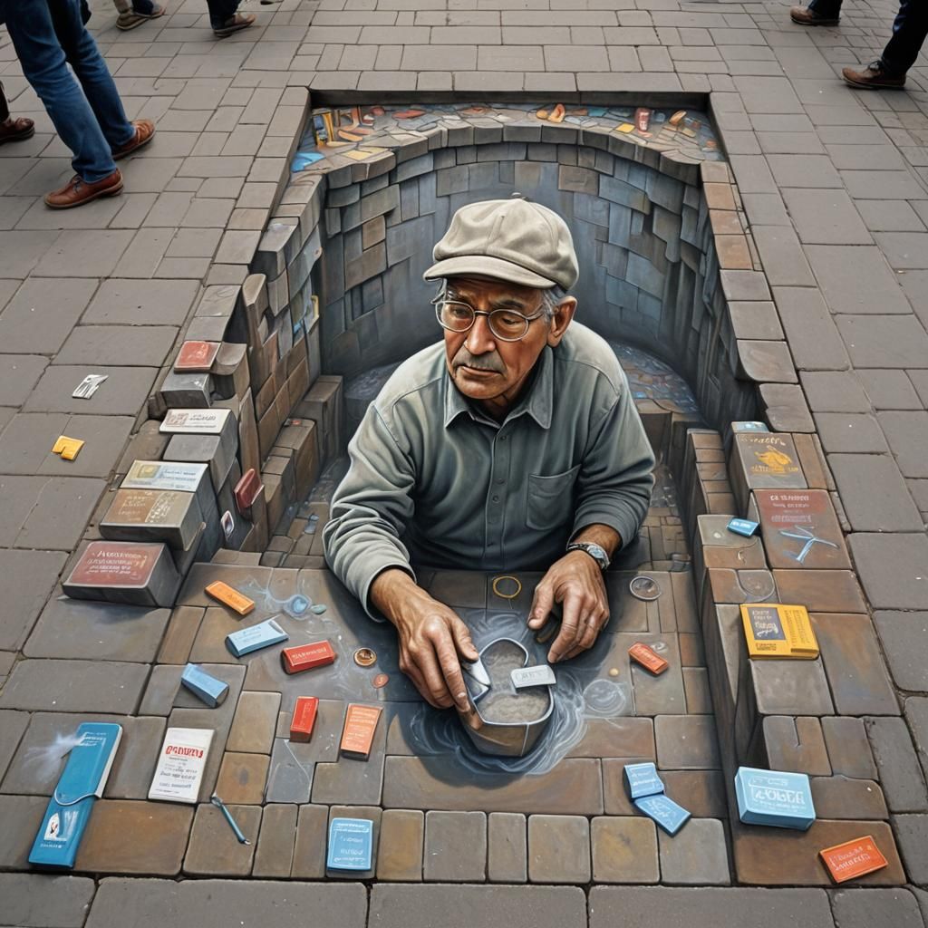 Surreal Chalk Street Art Illusion