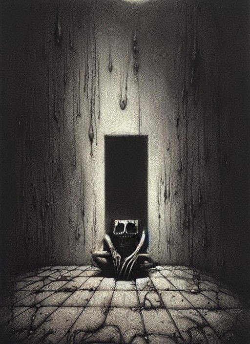 Terrified Man: Surreal Horror Concept Art