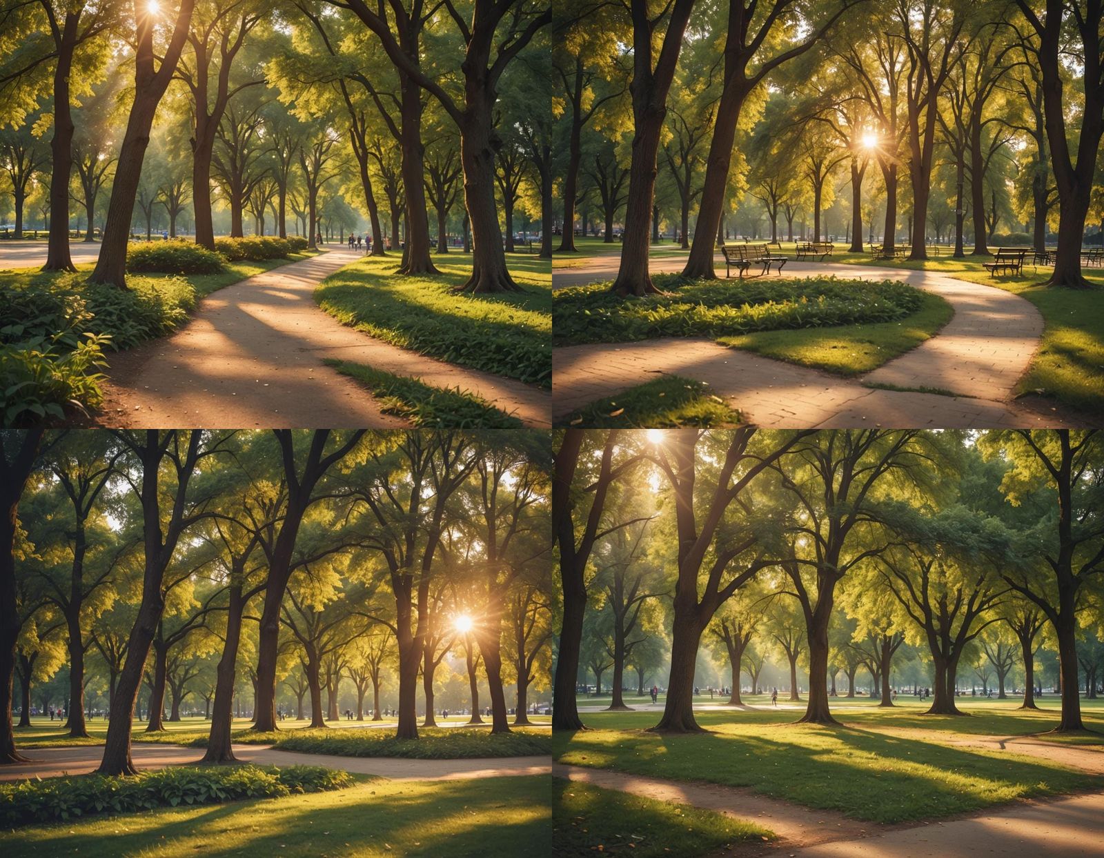 Golden Summer Day in City Park