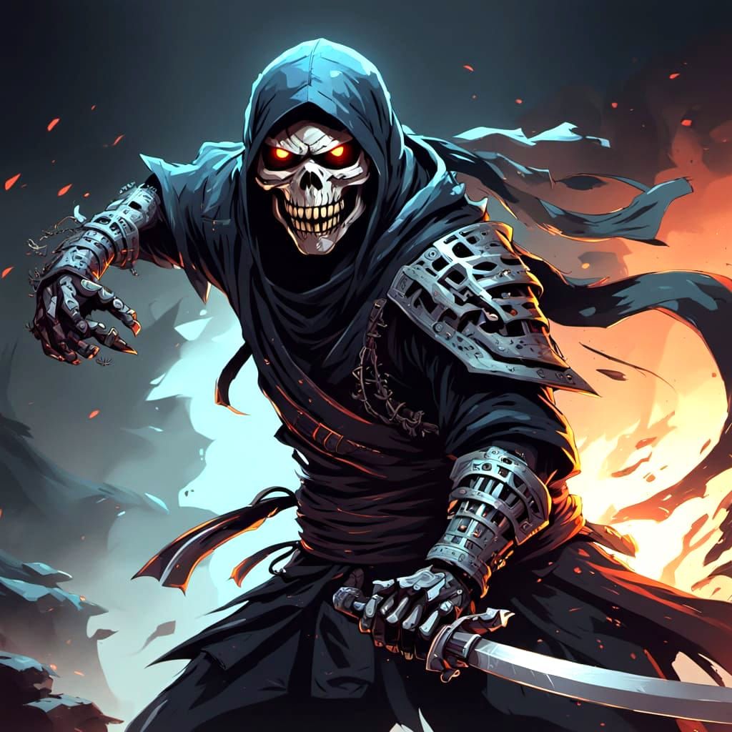 Skull grillz Ninja XL fighting